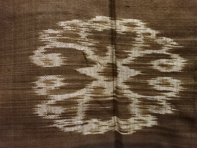 JAPANESE KIMONO / ANTIQUE KIMONO / SILK / DORO OSHIMA TSUMUGI / WOVEN FLORAL ARABESQUE